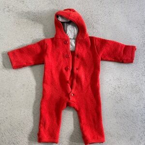 Cozy Red 100% Virgin Boiled Wool Felted Bunting